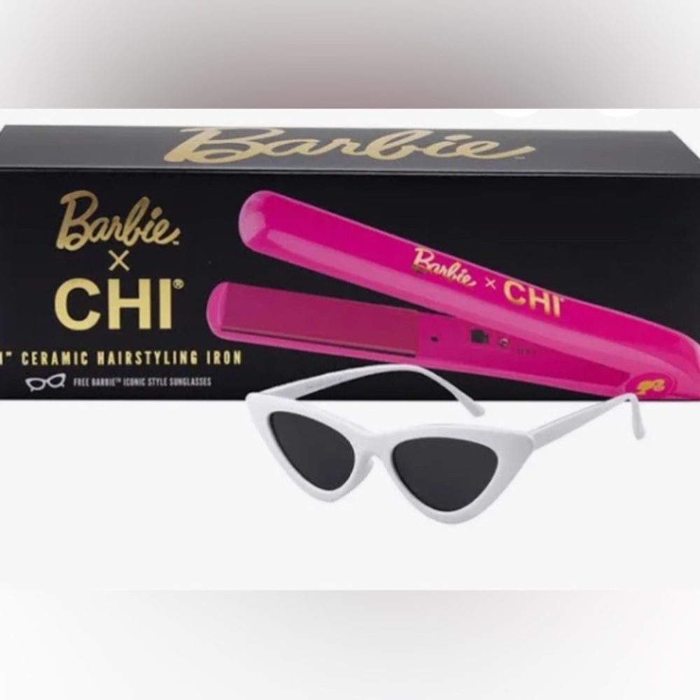CHI | Barbie Hairstyling Straightener Iron 1” ceramic plates w/  Sunglasses